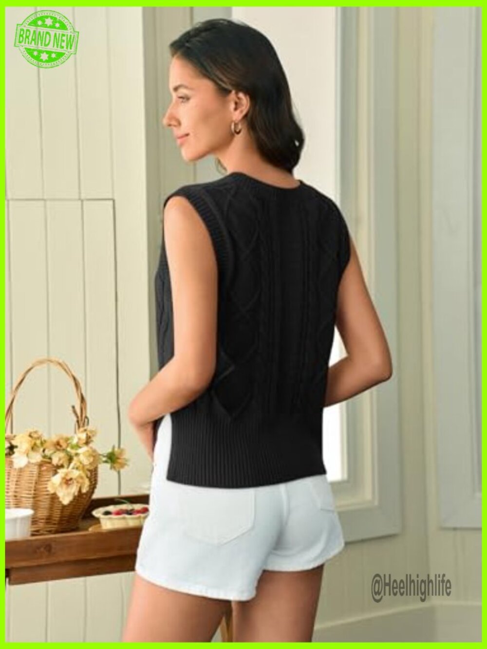 V Neck Sleeveless Knit Solid Casual Ribbed Preppy Pullover Sweater Vest - Picture 5 of 7